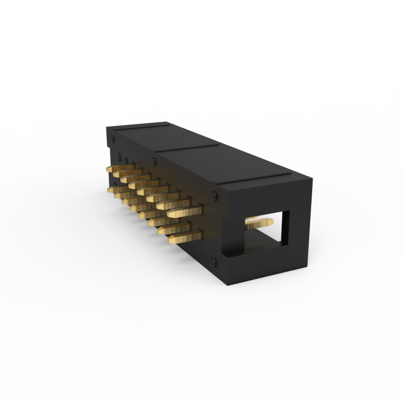 2.54mm Pitch Box Pin Header Connector, Through Hole Mounting Method