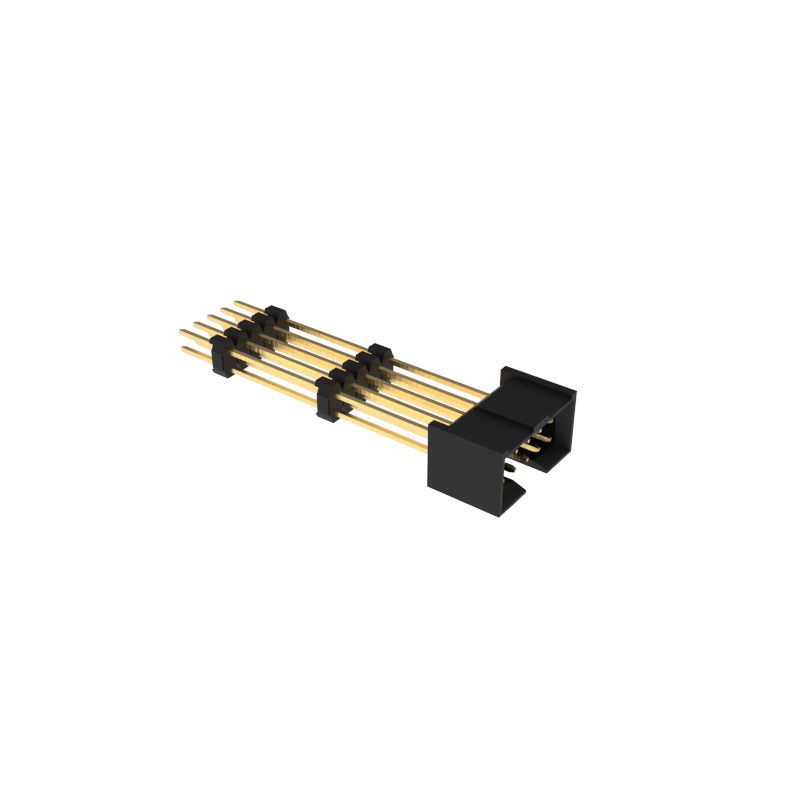 2.00mm Pitch Box Pin Header Connector, Double Plastic Laminated Design, 180 degr