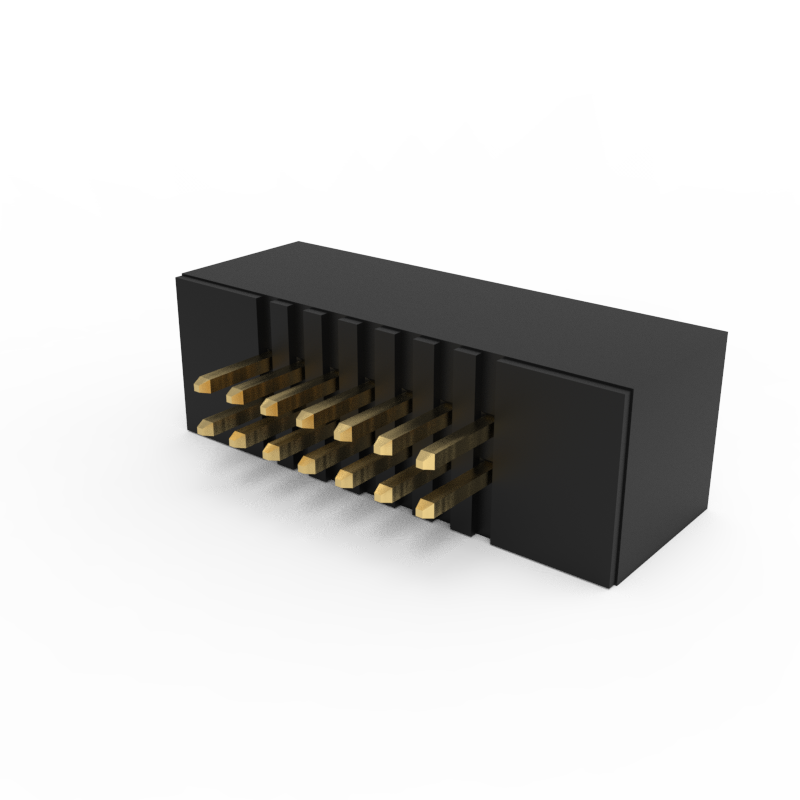2.54mm Pitch Box Pin Header Connector, 180 Degree Through Hole Mounting Method, 