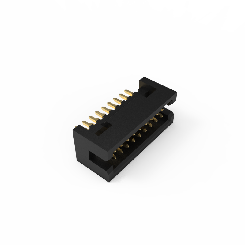 2.54mm Pitch Box Pin Header Connector, 180 Degree Through Hole Mounting Method, 