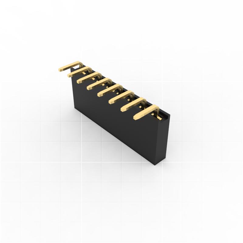 2.54mm Pitch Socket Connector (Female), Single row, 90 degree right angle mounti