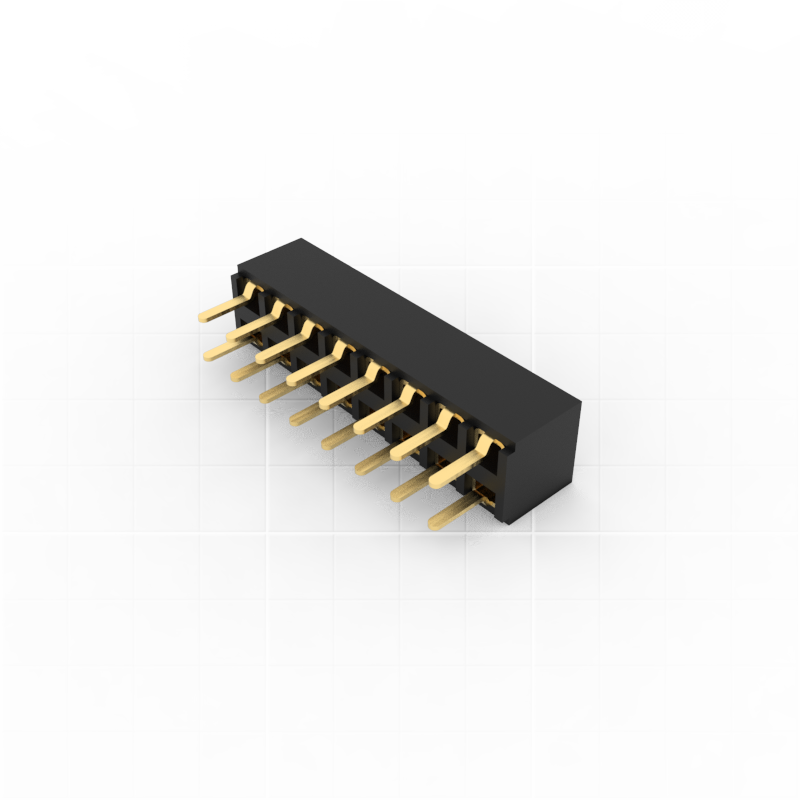 2.54mm Pitch Socket Connector (Female), double rows, 180 degree, through hole mo