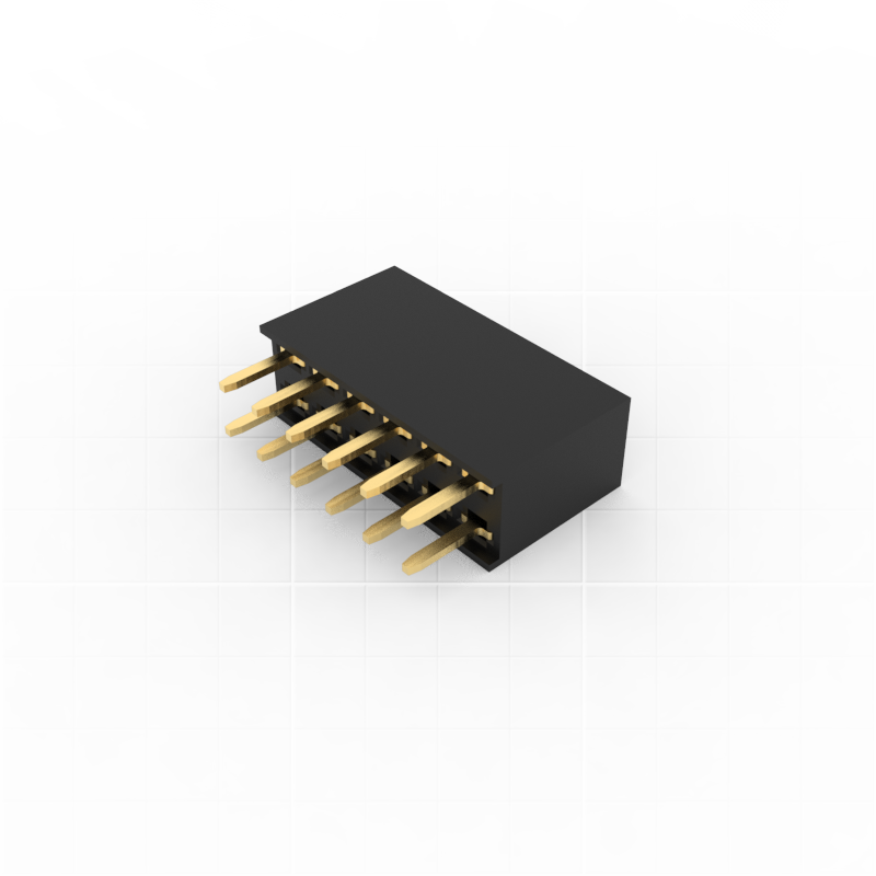 2.54mm Pitch Socket Connector (Female), double rows, 180 degree, through hole mo