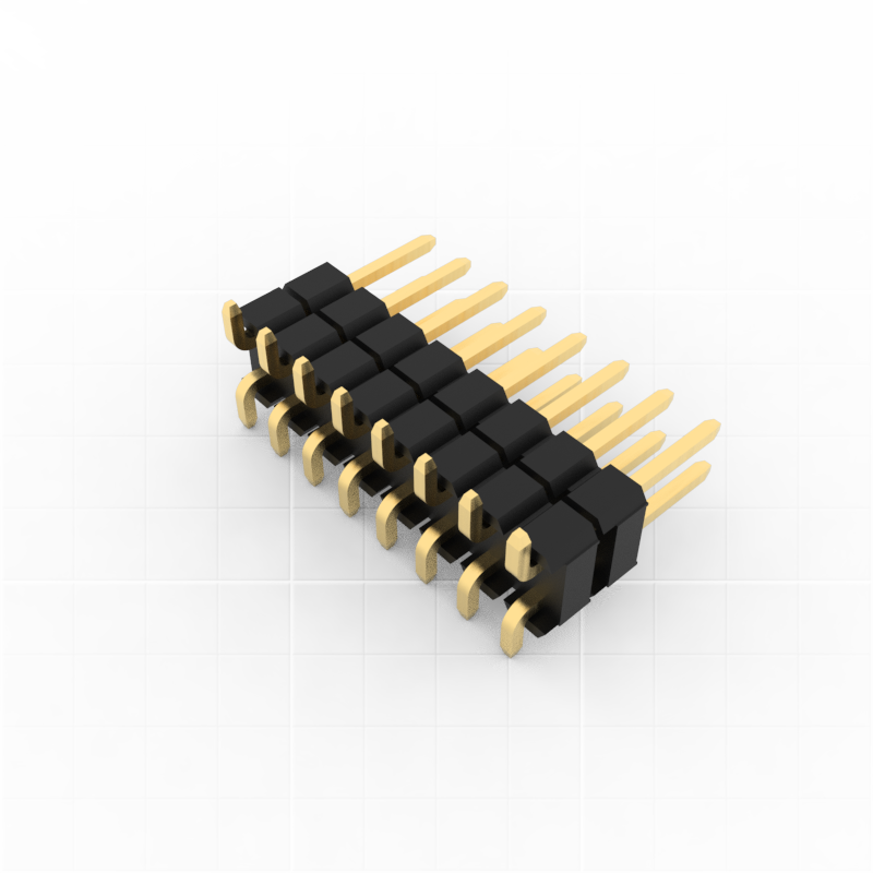 2.54mm Pitch Pin Header, Double Row of Stacked Plastic Pin Header SMT ( Surface 
