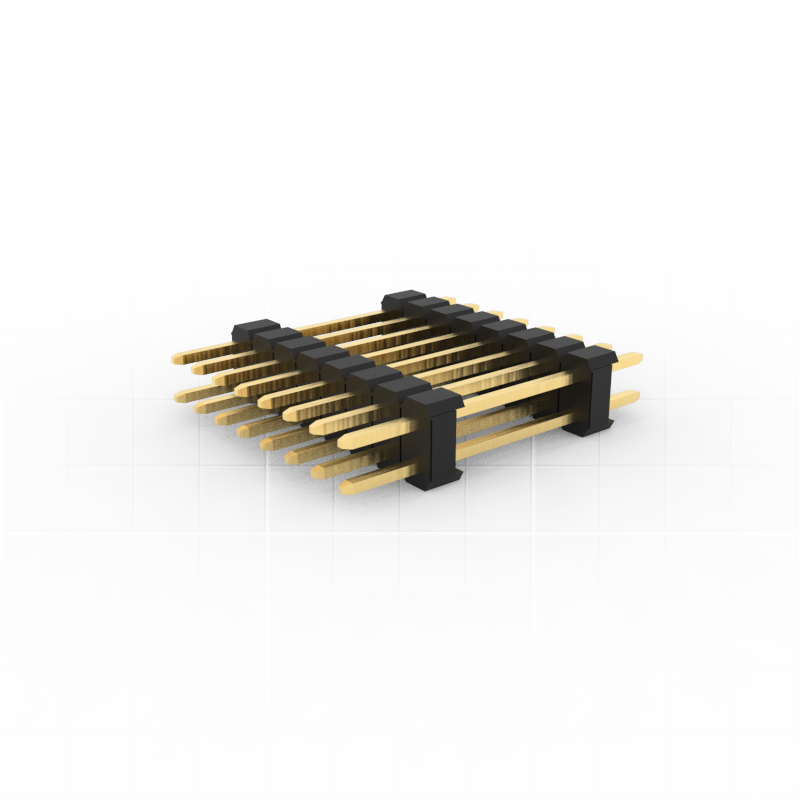 2.54mm pitch pin header, double row of pin header and plastic parts, 180 degree 