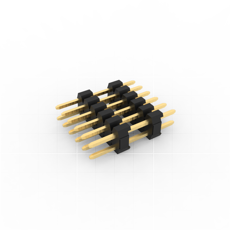 2.00mm pitch pin header, double rows of pin header and plastic parts, 180 degree