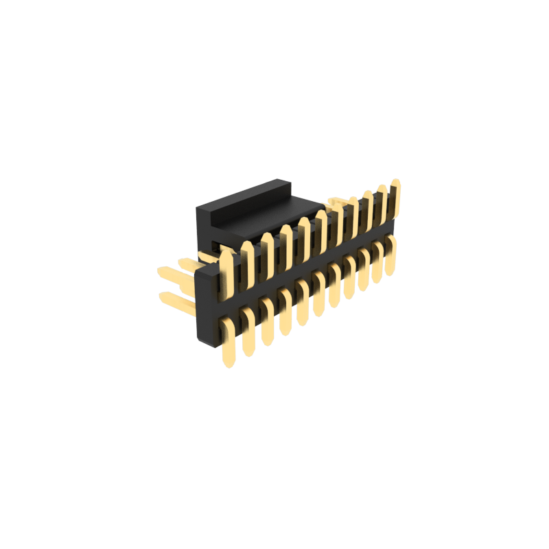 1.27mm pitch pin header, double row of pin and single row of plastic part, SMT (