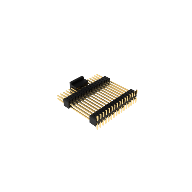 1.27mm pitch pin header, double row of pins and plastic parts, SMT ( Surface Mou