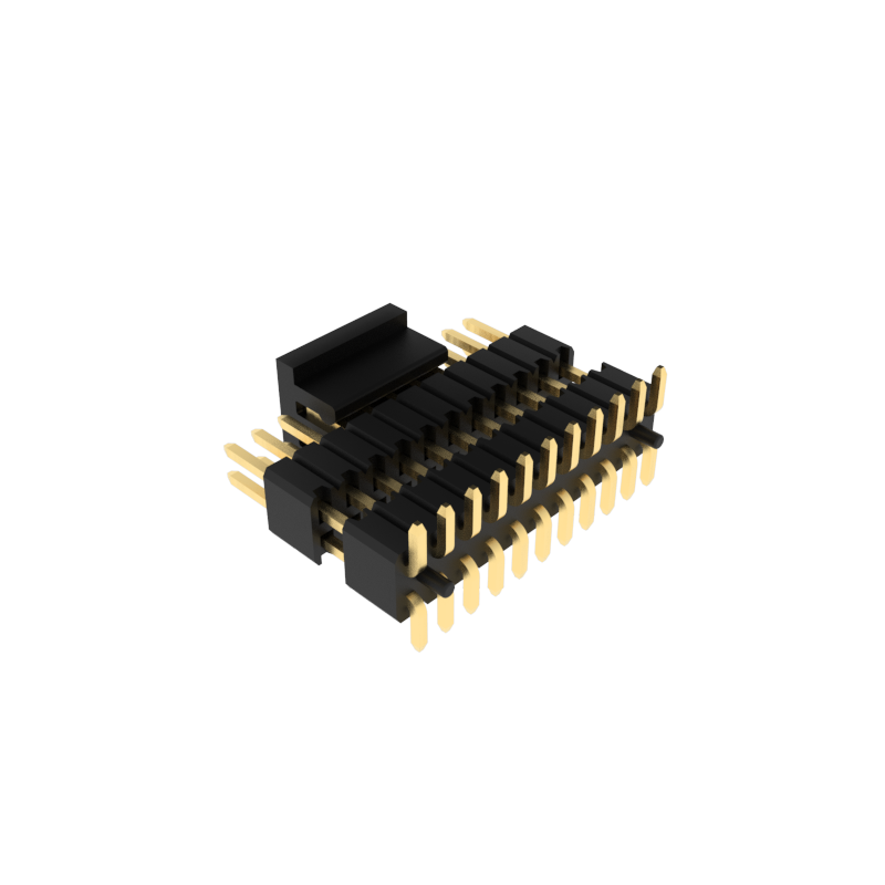 1.27mm Pitch Pin Header, Double Row of Pins and Plastic Parts, SMT ( Surface Mou