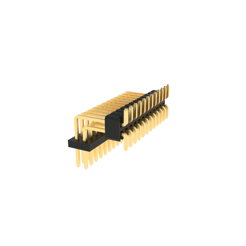 1.27mm pitch pin header, double row of pins and plastic parts, SMT ( Surface Mou