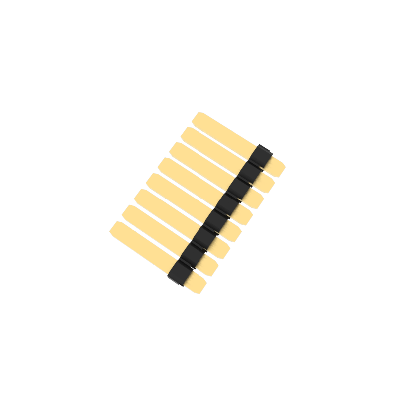5.08mm pitch highly conductive pin, single row of pin and plastic part, 180 degr