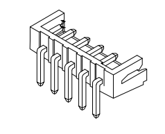 2.50mm pitch wafer, single row 90 degree right angle, K-point machinable.